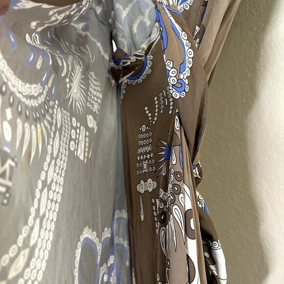 Emilio Pucci Firenze True Wrap Dress IT 44 US 10 / 12 Signature Print Made Italy - Picture 10 of 13